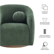 Holland Swivel Chenille Fabric Armchair in Pine