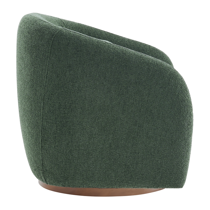 Holland Swivel Chenille Fabric Armchair in Pine