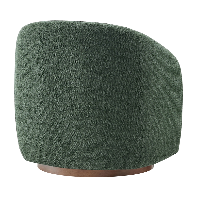 Holland Swivel Chenille Fabric Armchair in Pine