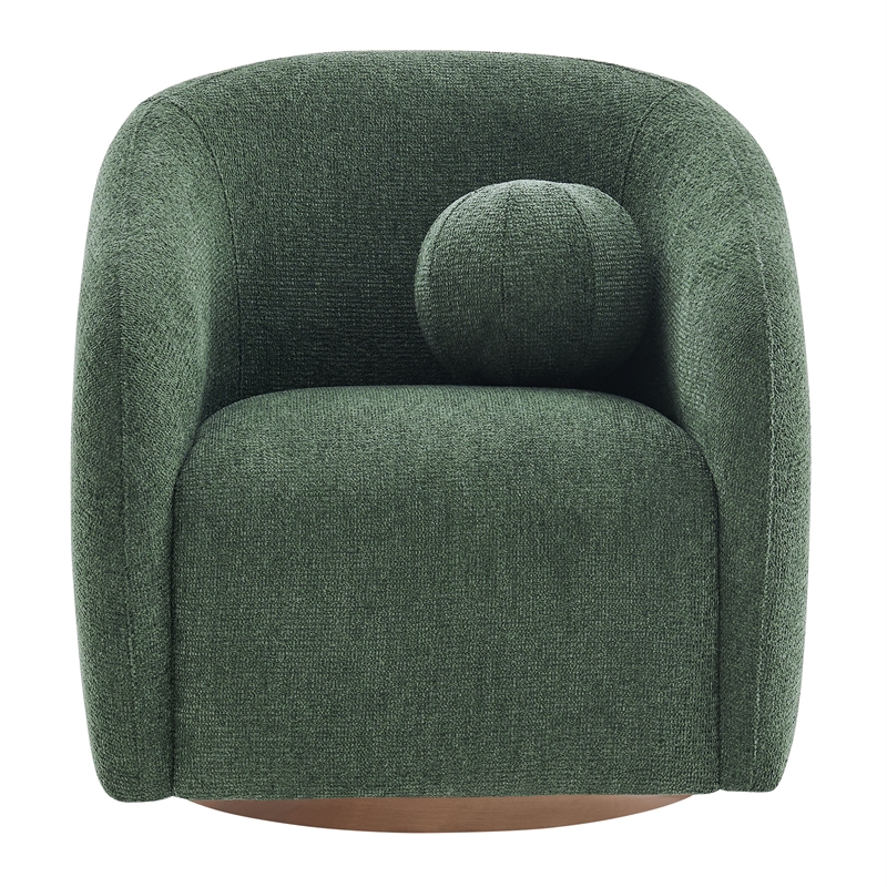 Holland Swivel Chenille Fabric Armchair in Pine