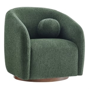 Holland Swivel Chenille Fabric Armchair in Pine