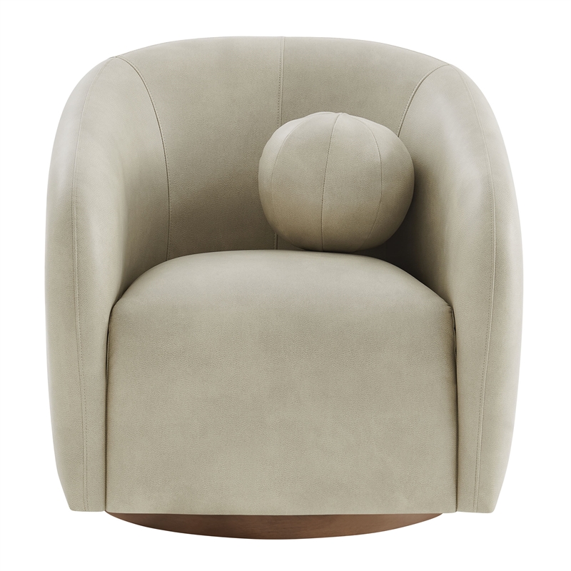Holland Swivel Vegan Leather Armchair in Mineral