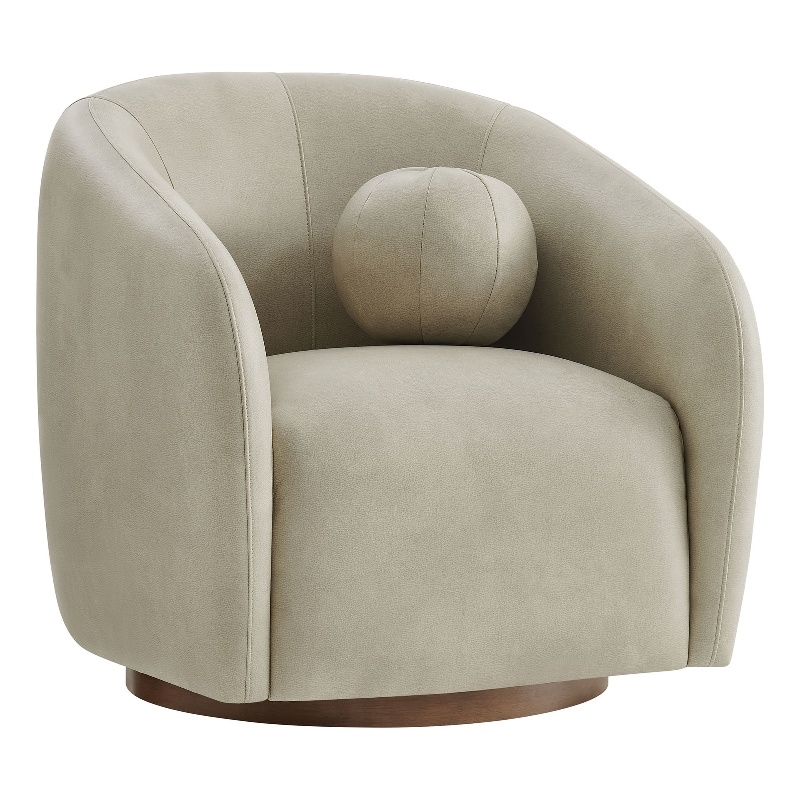 Holland Swivel Vegan Leather Armchair in Mineral