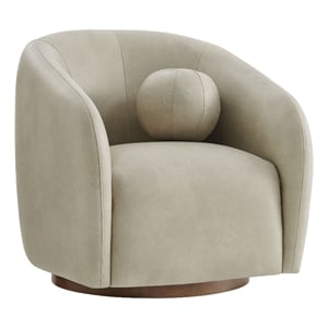 Holland Swivel Vegan Leather Armchair in Mineral