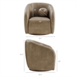 Holland Swivel Vegan Leather Armchair in Mushroom