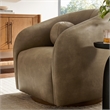 Holland Swivel Vegan Leather Armchair in Mushroom