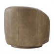 Holland Swivel Vegan Leather Armchair in Mushroom