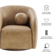Holland Swivel Vegan Leather Armchair in Toast