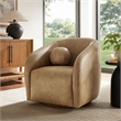 Holland Swivel Vegan Leather Armchair in Toast