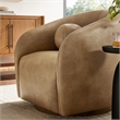 Holland Swivel Vegan Leather Armchair in Toast