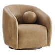 Holland Swivel Vegan Leather Armchair in Toast