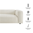 Auren 88 Inch Lattice Boucle Sofa with Pocket Spring Seat in Cream