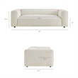 Auren 88 Inch Lattice Boucle Sofa with Pocket Spring Seat in Cream