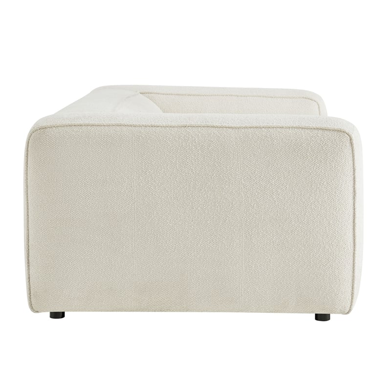 Auren 88 Inch Lattice Boucle Sofa with Pocket Spring Seat in Cream