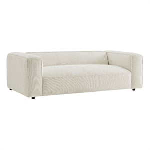 Auren 88 Inch Lattice Boucle Sofa with Pocket Spring Seat in Cream