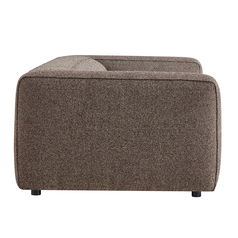 Auren 88 Inch Lattice Boucle Sofa with Pocket Spring Seat in Earth