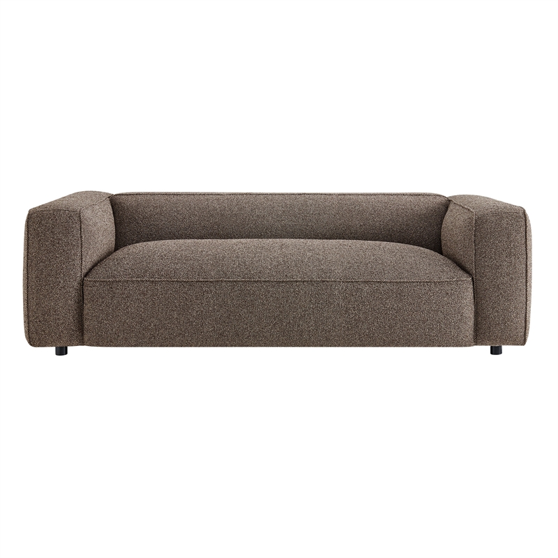 Auren 88 Inch Lattice Boucle Sofa with Pocket Spring Seat in Earth