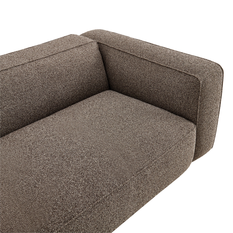 Auren 88 Inch Lattice Boucle Sofa with Pocket Spring Seat in Earth