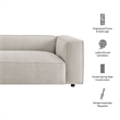 Auren 88 Inch Lattice Boucle Sofa with Pocket Spring Seat in Fog