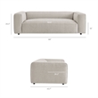 Auren 88 Inch Lattice Boucle Sofa with Pocket Spring Seat in Fog