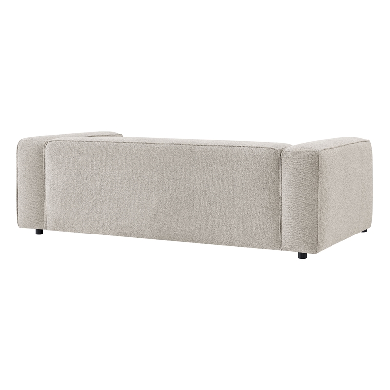 Auren 88 Inch Lattice Boucle Sofa with Pocket Spring Seat in Fog