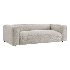 Auren 88 Inch Lattice Boucle Sofa with Pocket Spring Seat in Fog