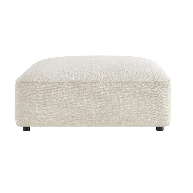 Auren Lattice Boucle Ottoman with Foam Padding in Cream