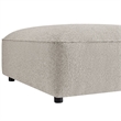 Auren Lattice Boucle Ottoman with Foam Padding in Fog