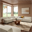 Auren Lattice Boucle 5 Piece Corner Sectional in Cream