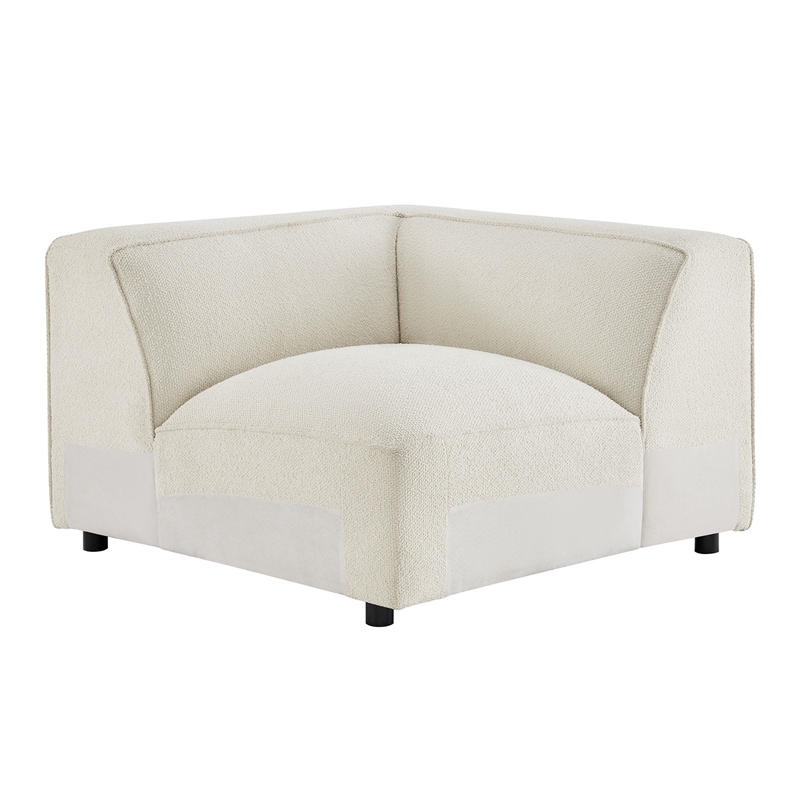 Auren Lattice Boucle 5 Piece Corner Sectional in Cream