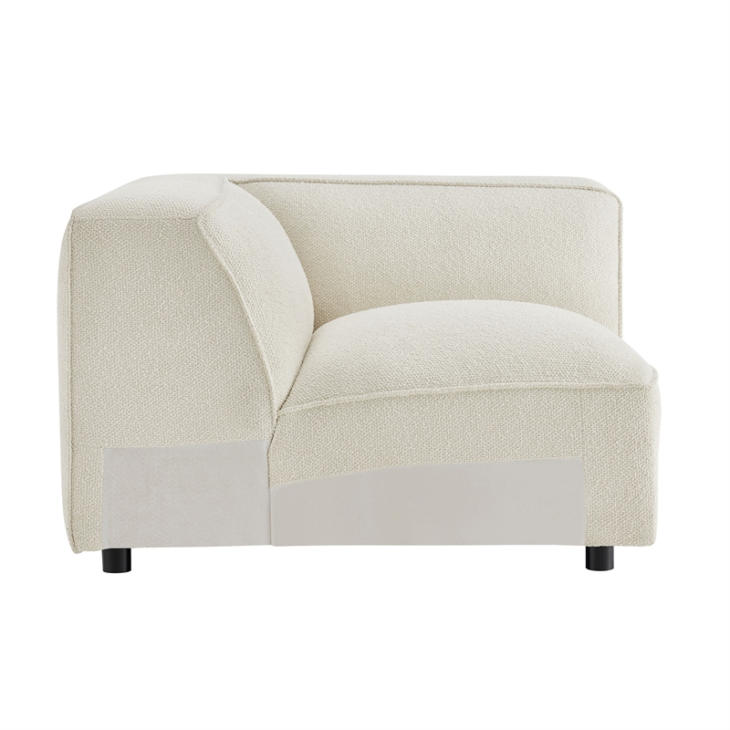 Auren Lattice Boucle 5 Piece Corner Sectional in Cream