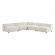 Auren Lattice Boucle 5 Piece Corner Sectional in Cream