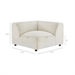 Auren Lattice Boucle 5 Piece Corner Sectional in Cream