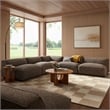 Auren Lattice Boucle 5 Piece Corner Sectional in Earth