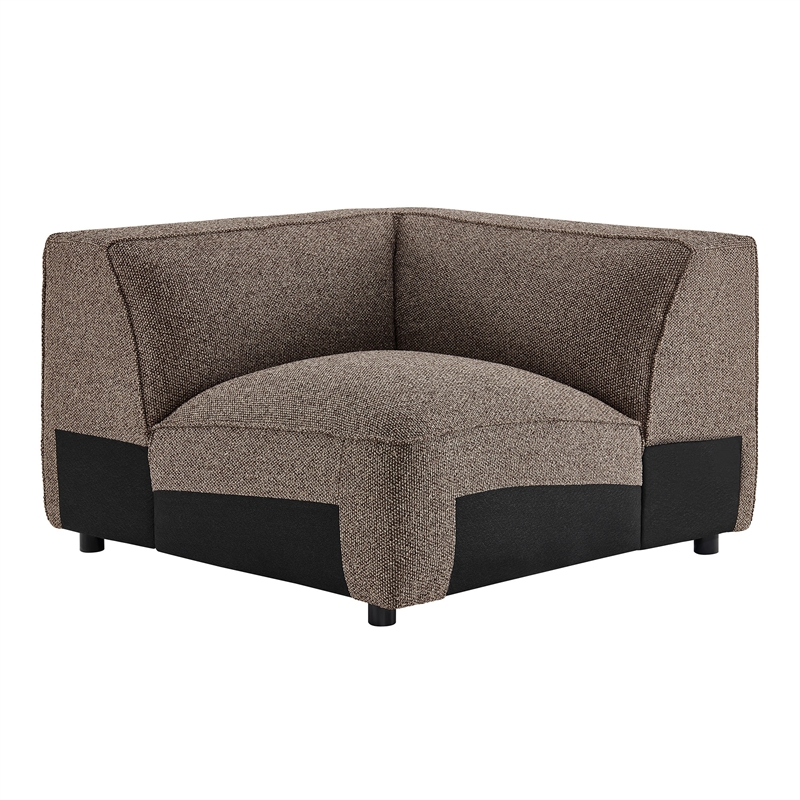 Auren Lattice Boucle 5 Piece Corner Sectional in Earth