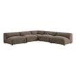 Auren Lattice Boucle 5 Piece Corner Sectional in Earth