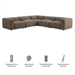 Auren Lattice Boucle 5 Piece Corner Sectional in Earth