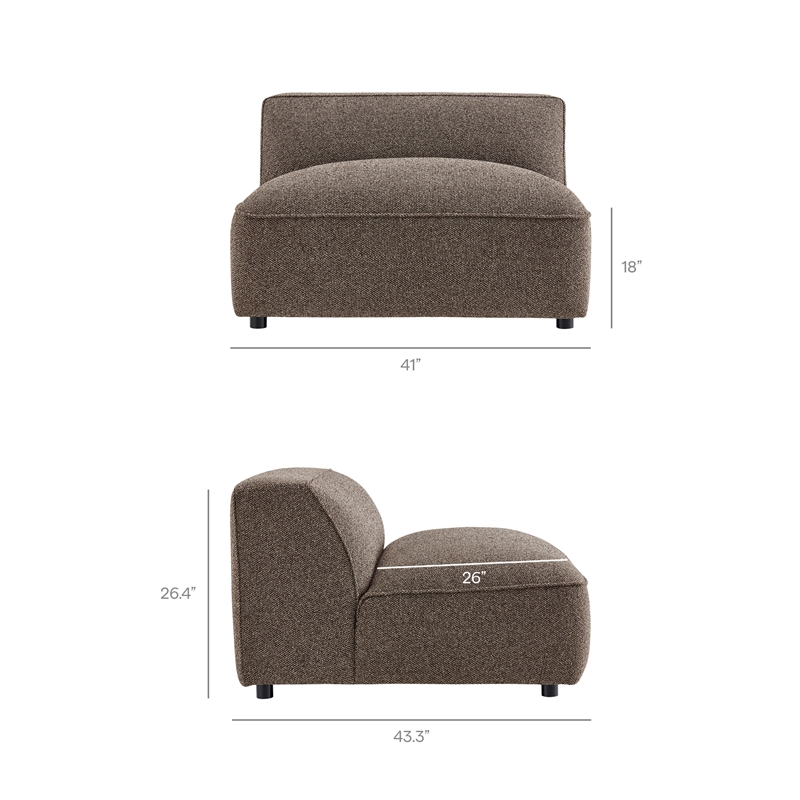 Auren Lattice Boucle 5 Piece Corner Sectional in Earth
