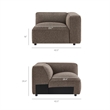 Auren Lattice Boucle 5 Piece Corner Sectional in Earth