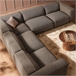 Auren Lattice Boucle 5 Piece Corner Sectional in Earth