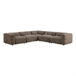 Auren Lattice Boucle 5 Piece Corner Sectional in Earth