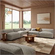 Auren Lattice Boucle 5 Piece Corner Sectional in Fog