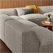 Auren Lattice Boucle 5 Piece Corner Sectional in Fog