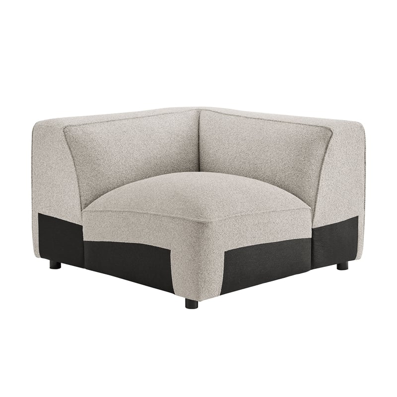 Auren Lattice Boucle 5 Piece Corner Sectional in Fog