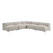 Auren Lattice Boucle 5 Piece Corner Sectional in Fog