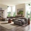 Auren Lattice Boucle 6 Piece Sectional with 2 Ottomans in Earth