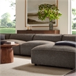Auren Lattice Boucle 6 Piece Sectional with 2 Ottomans in Earth