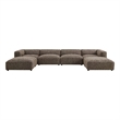 Auren Lattice Boucle 6 Piece Sectional with 2 Ottomans in Earth