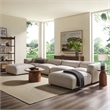 Auren Lattice Boucle 6 Piece Sectional with 2 Ottomans in Fog