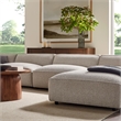 Auren Lattice Boucle 6 Piece Sectional with 2 Ottomans in Fog